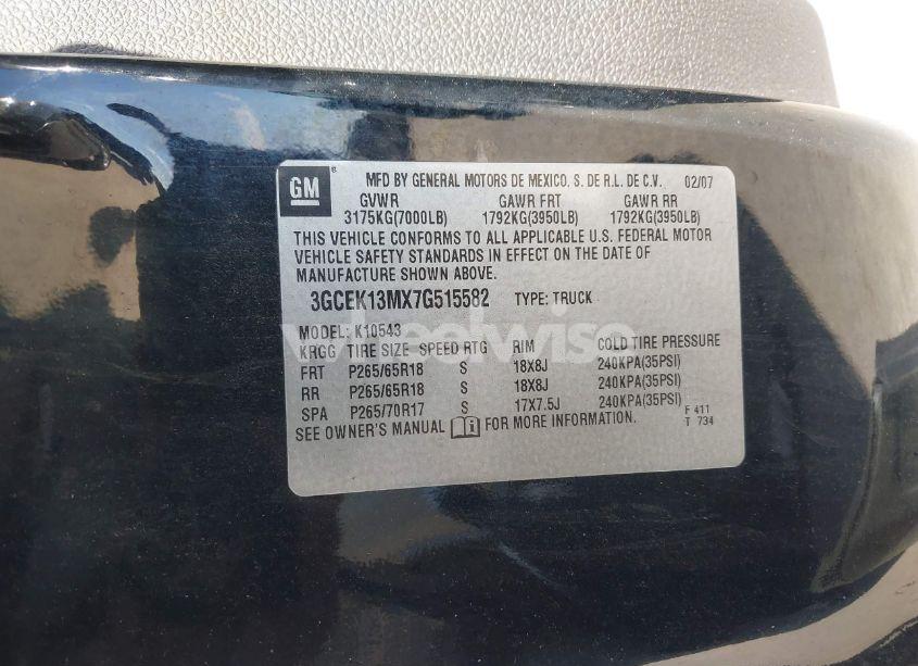 Photo 9 of 2007 Chevrolet Silverado 1500 LTZ (VIN 3GCEK13MX7G515582)