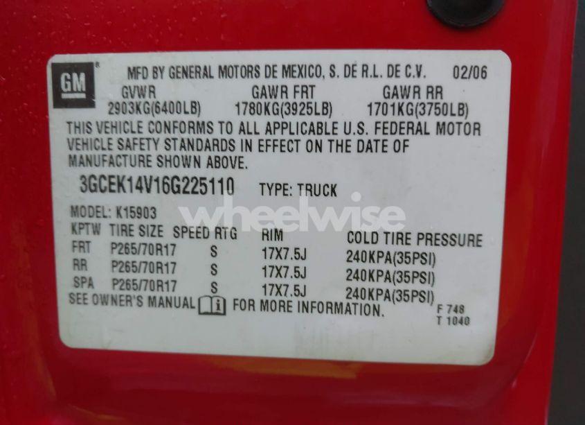 Photo 9 of 2006 Chevrolet Silverado 1500 WORK TRUCK (VIN 3GCEK14V16G225110)