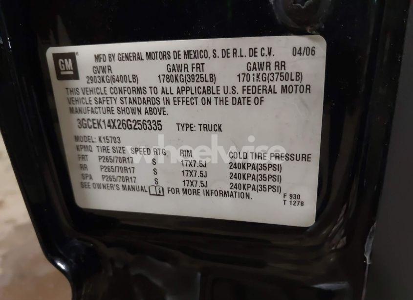 Photo 9 of 2006 Chevrolet Silverado 1500 WORK TRUCK (VIN 3GCEK14X26G256335)