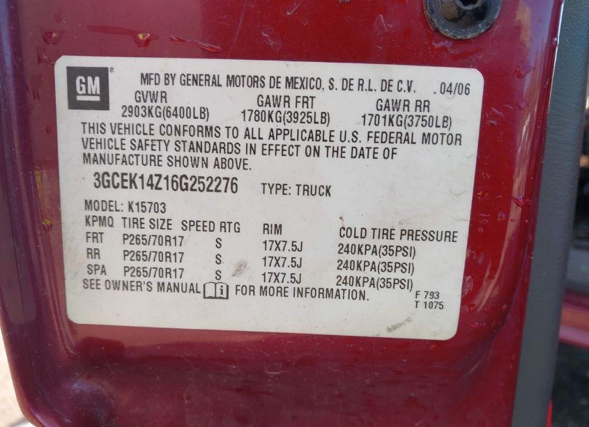 Photo 9 of 2006 Chevrolet Silverado 1500 LT1 (VIN 3GCEK14Z16G252276)