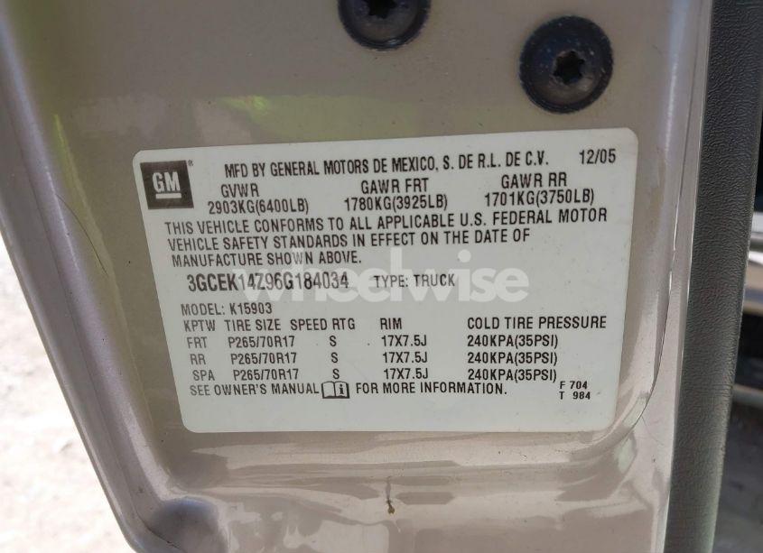 Photo 9 of 2006 Chevrolet Silverado 1500 LT1 (VIN 3GCEK14Z96G184034)