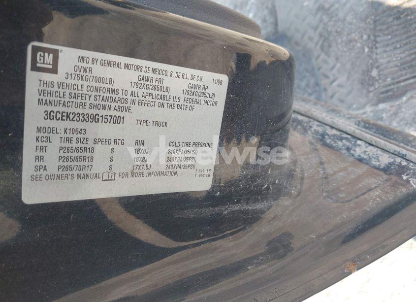 Photo 9 of 2009 Chevrolet Silverado 1500 LT (VIN 3GCEK23339G157001)