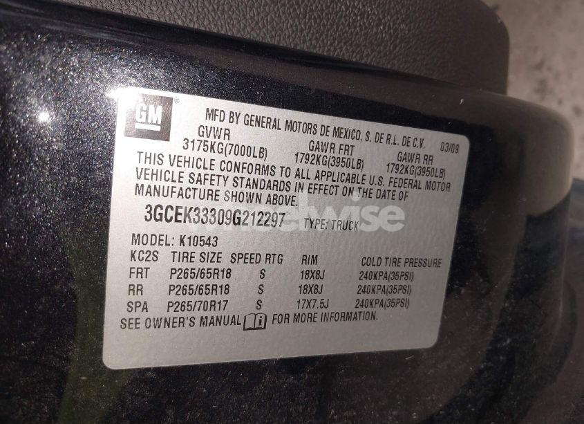 Photo 9 of 2009 Chevrolet Silverado 1500 LTZ (VIN 3GCEK33309G212297)