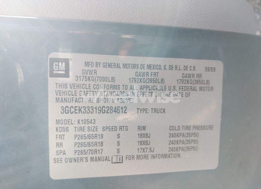 Photo 9 of 2009 Chevrolet Silverado 1500 LTZ (VIN 3GCEK33319G284612)