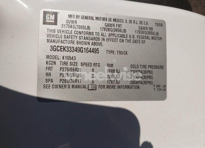 Photo 9 of 2009 Chevrolet Silverado 1500 LTZ (VIN 3GCEK33349G164495)