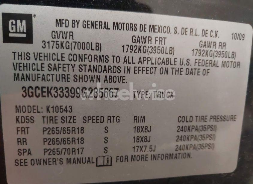 Photo 9 of 2009 Chevrolet Silverado 1500 LTZ (VIN 3GCEK33399G285667)