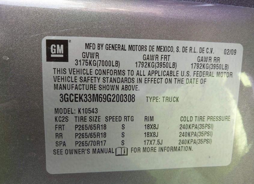Photo 9 of 2009 Chevrolet Silverado 1500 LTZ (VIN 3GCEK33M69G200308)
