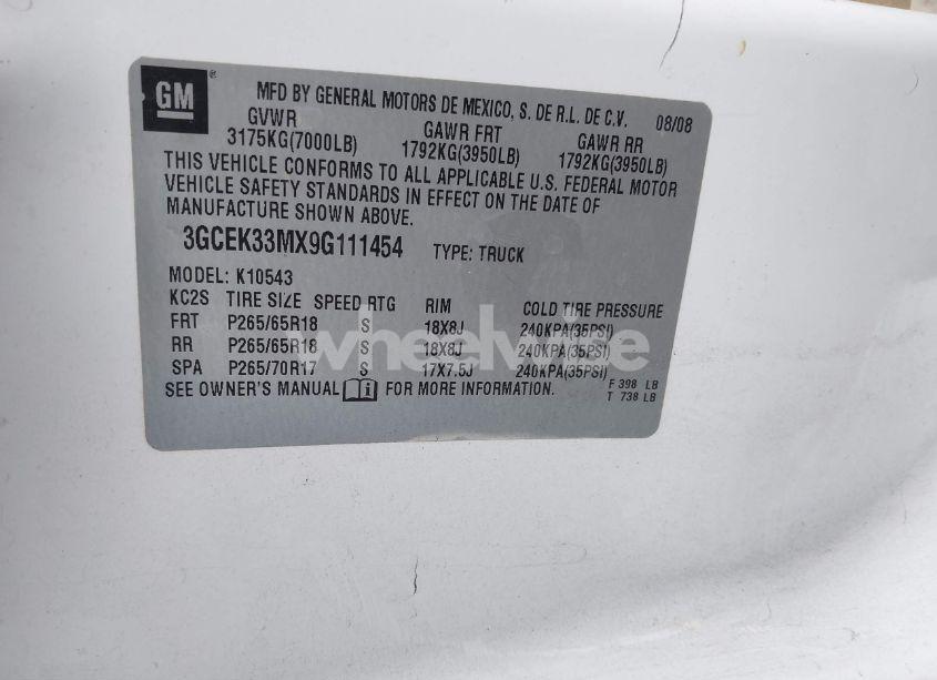 Photo 9 of 2009 Chevrolet Silverado 1500 LTZ (VIN 3GCEK33MX9G111454)