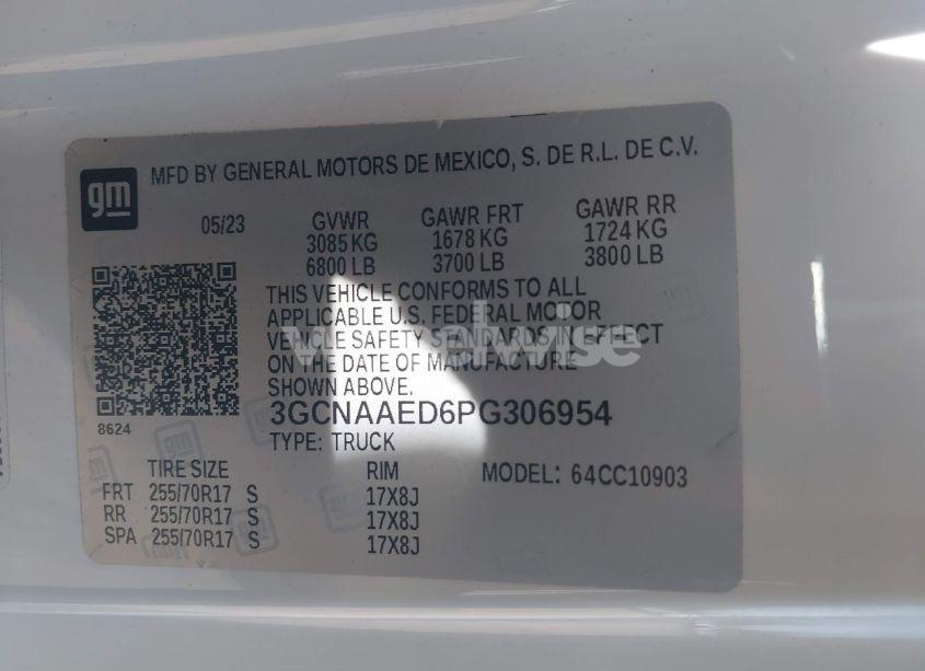 Photo 9 of 2023 Chevrolet Silverado 1500 2WD LONG BED WT (VIN 3GCNAAED6PG306954)