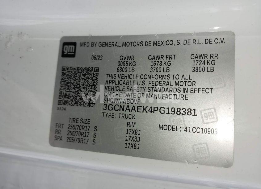 Photo 9 of 2023 Chevrolet Silverado 1500 2WD LONG BED WT (VIN 3GCNAAEK4PG198381)