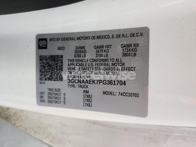 Photo 7 of 2023 CHEVROLET SILVERADO C1500 (VIN 3GCNAAEK7PG361704)