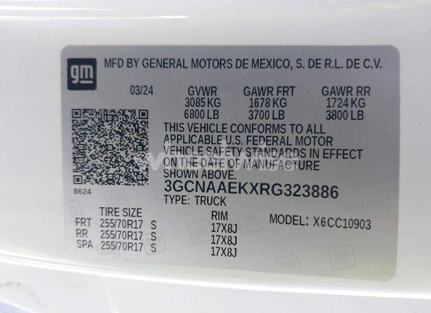 Photo 9 of 2024 Chevrolet Silverado 1500 2WD LONG BED WT (VIN 3GCNAAEKXRG323886)