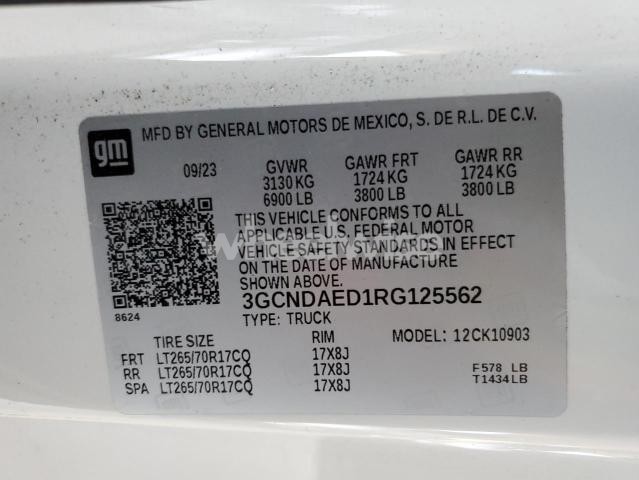 Photo 2 of 2024 CHEVROLET SILVERADO K1500 (VIN 3GCNDAED1RG125562)