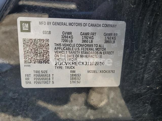 Photo 5 of 2018 CHEVROLET SILVERADO K1500 LT N/A (VIN 3GCNYAEH8KG278291)