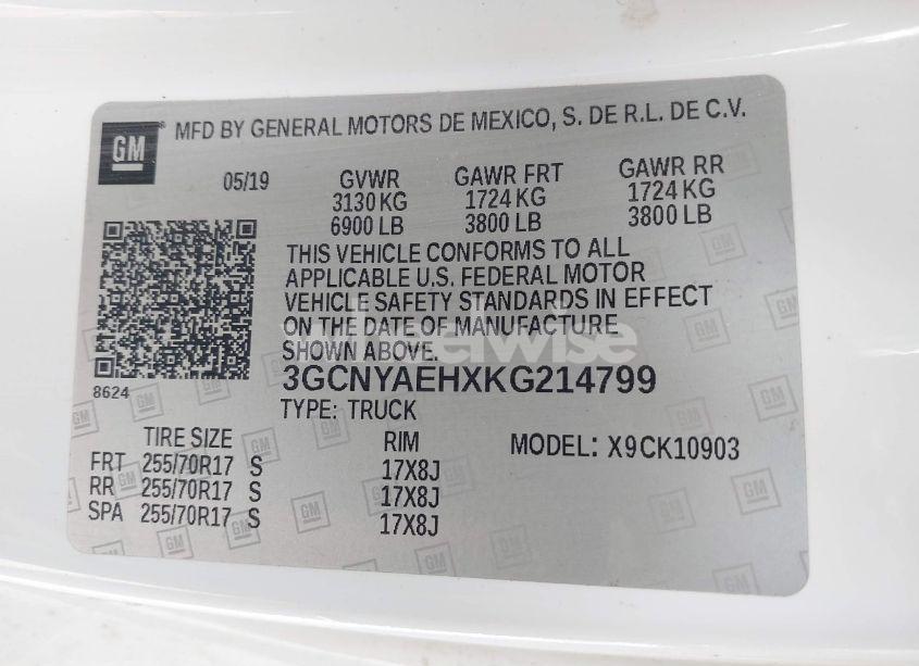 Photo 9 of 2019 Chevrolet Silverado 1500 WORK TRUCK (VIN 3GCNYAEHXKG214799)