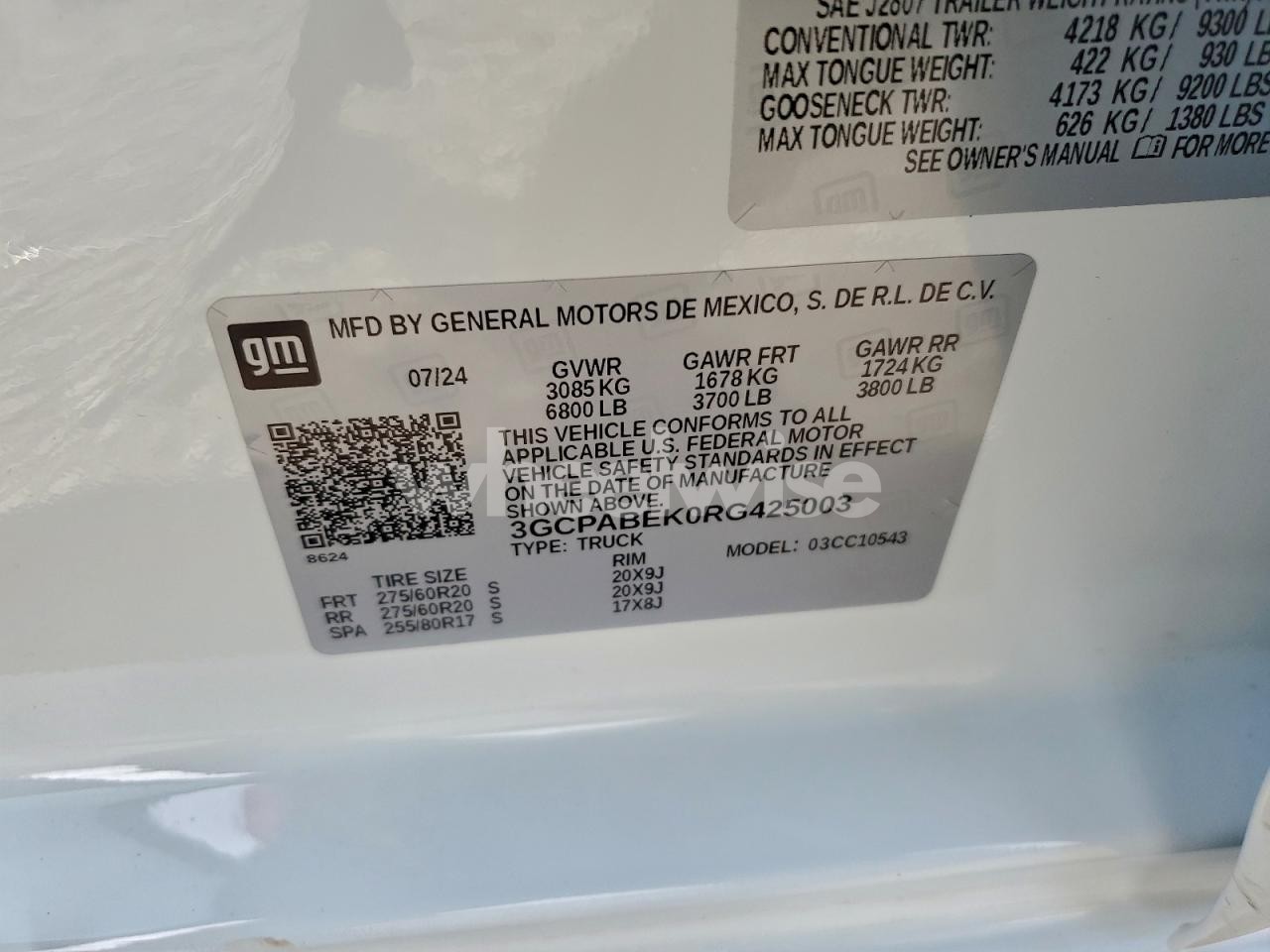 Photo 13 of 2024 CHEVROLET SILVERADO C1500 CUSTOM (VIN 3GCPABEK0RG425003)