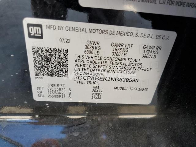 Photo 4 of 2022 CHEVROLET SILVERADO C1500 CUSTOM (VIN 3GCPABEK1NG639590)