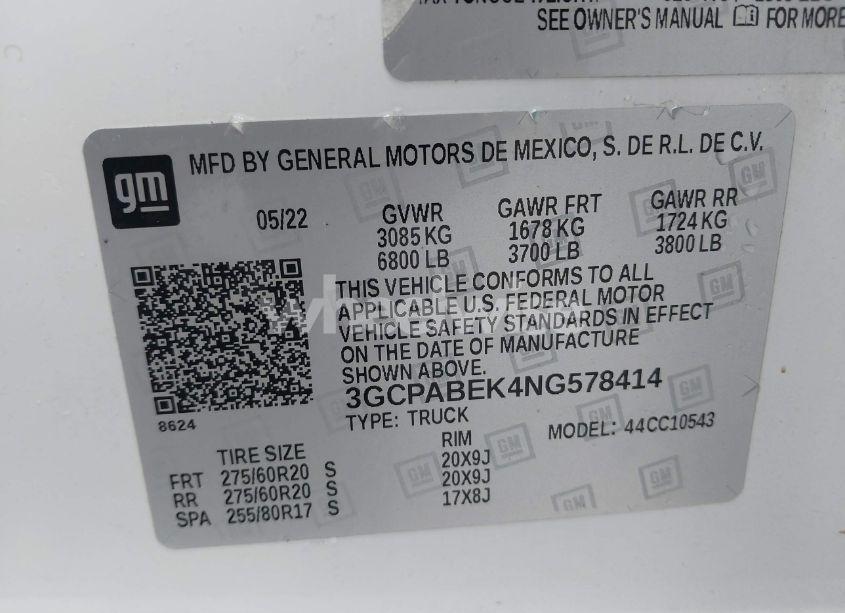 Photo 9 of 2022 Chevrolet Silverado 1500 2WD SHORT BED CUSTOM (VIN 3GCPABEK4NG578414)