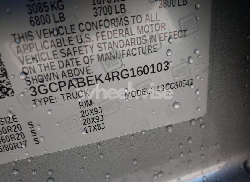 Photo 9 of 2024 Chevrolet Silverado 1500 2WD SHORT BED CUSTOM (VIN 3GCPABEK4RG160103)