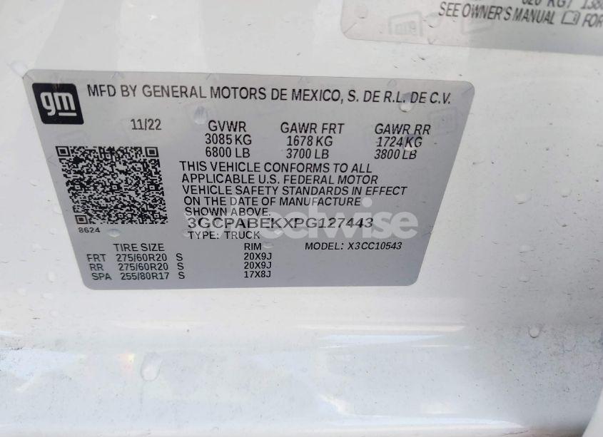 Photo 9 of 2023 Chevrolet Silverado 1500 2WD SHORT BED CUSTOM (VIN 3GCPABEKXPG127443)