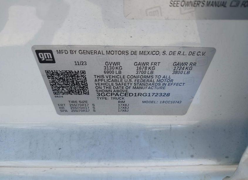 Photo 9 of 2024 Chevrolet Silverado 1500 (VIN 3GCPACED1RG172328)