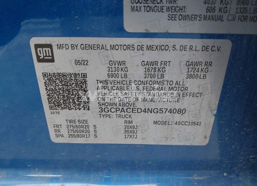 Photo 9 of 2022 Chevrolet Silverado 1500 2WD SHORT BED LT (VIN 3GCPACED4NG574080)