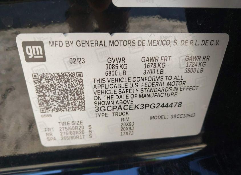 Photo 9 of 2023 Chevrolet Silverado 1500 2WD SHORT BED LT (VIN 3GCPACEK3PG244478)