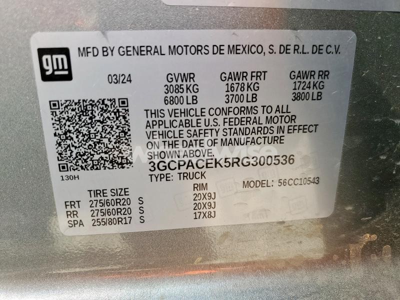 Photo 5 of 2024 CHEVROLET SILVERADO C1500 LT (VIN 3GCPACEK5RG300536)