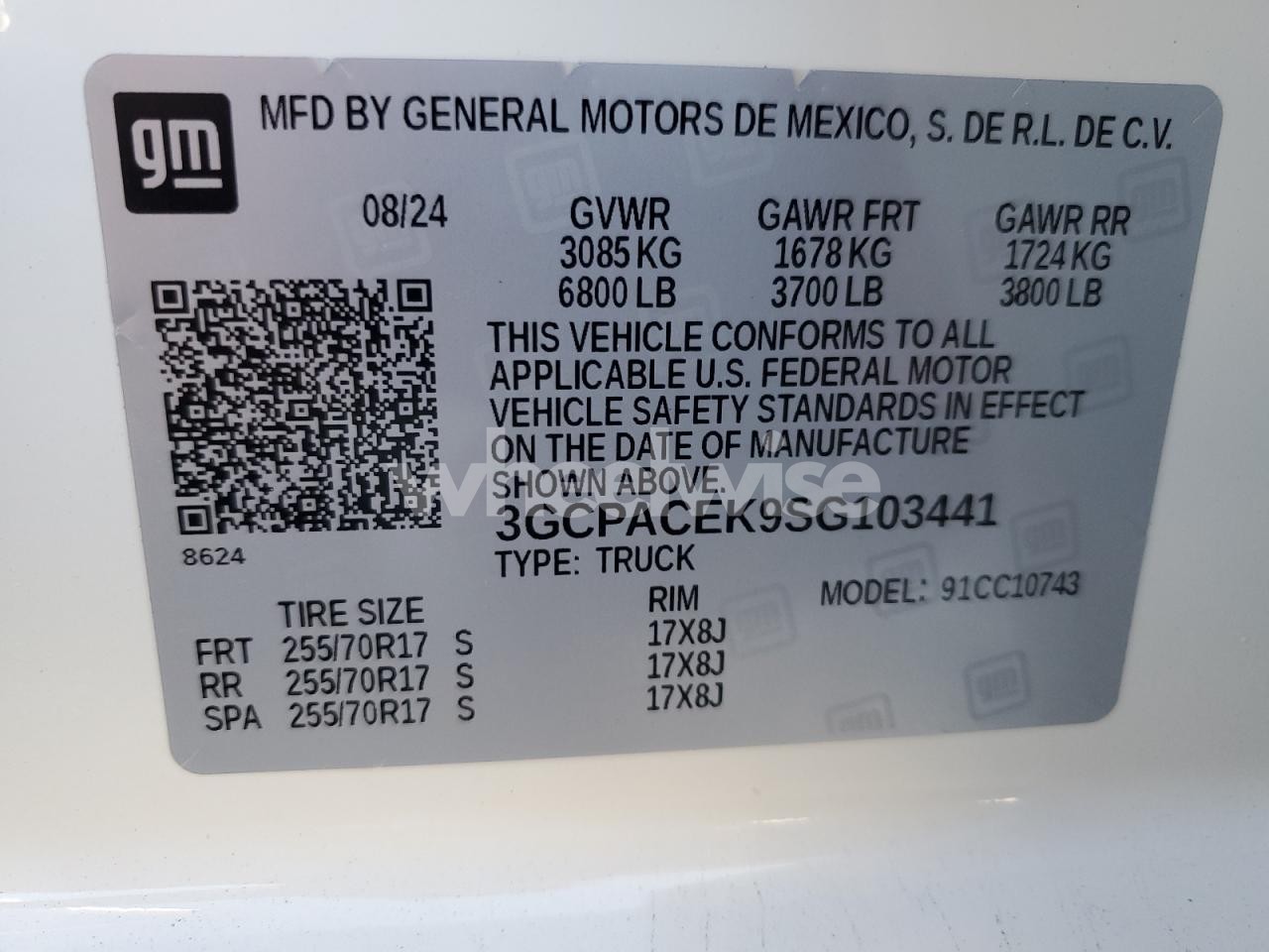 Photo 13 of 2025 CHEVROLET SILVERADO C1500 LT (VIN 3GCPACEK9SG103441)