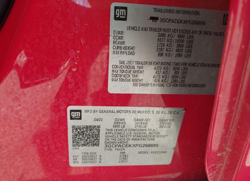 Photo 9 of 2023 Chevrolet Silverado 1500 2WD SHORT BED LT (VIN 3GCPACEKXPG268695)