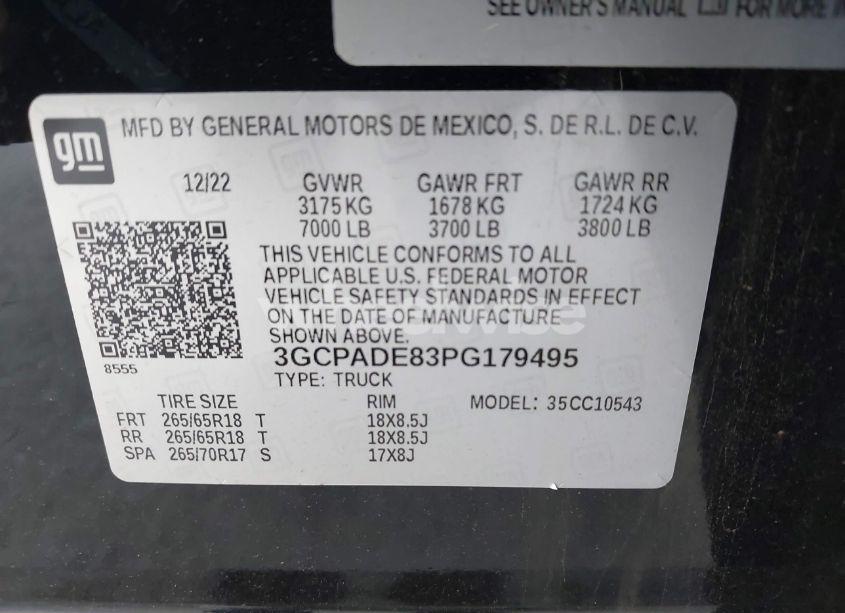 Photo 9 of 2023 Chevrolet Silverado 1500 2WD SHORT BED RST (VIN 3GCPADE83PG179495)