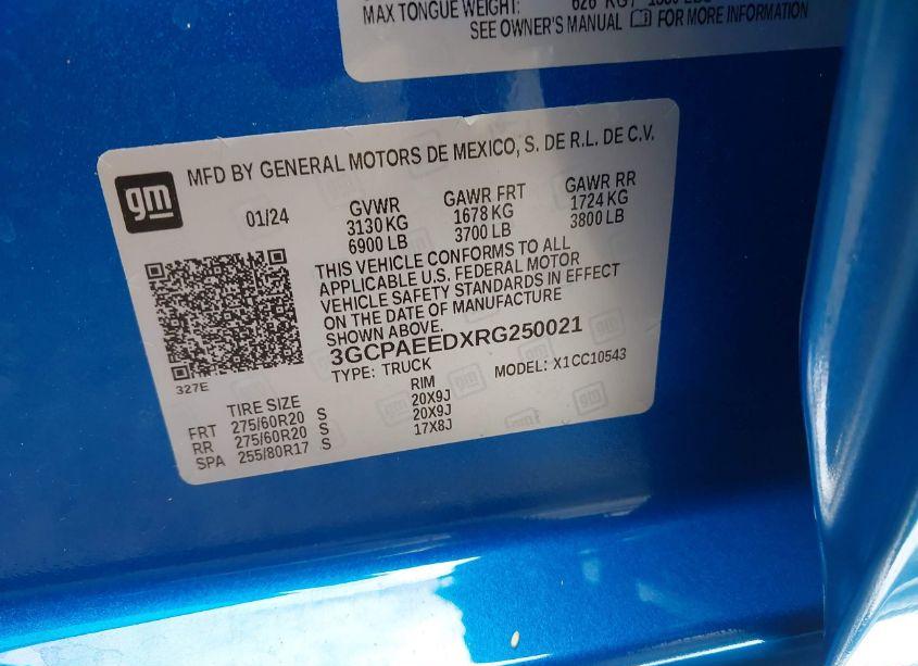 Photo 9 of 2024 Chevrolet Silverado 1500 2WD SHORT BED LTZ (VIN 3GCPAEEDXRG250021)