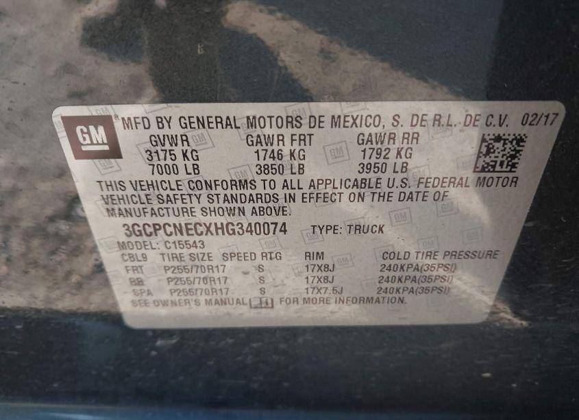 Photo 9 of 2017 Chevrolet Silverado 1500 LS (VIN 3GCPCNECXHG340074)