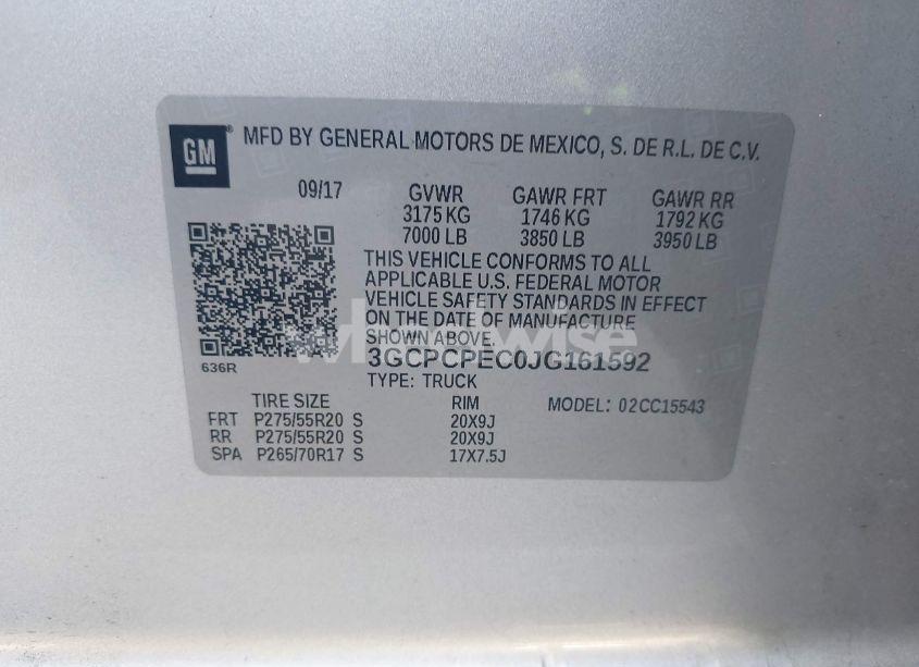 Photo 9 of 2018 Chevrolet Silverado 1500 CUSTOM (VIN 3GCPCPEC0JG161592)