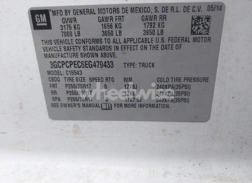 Photo 9 of 2014 Chevrolet Silverado 1500 WORK TRUCK 1WT (VIN 3GCPCPEC6EG479433)