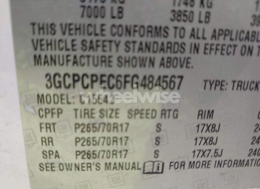 Photo 9 of 2015 Chevrolet Silverado 1500 LS (VIN 3GCPCPEC6FG484567)