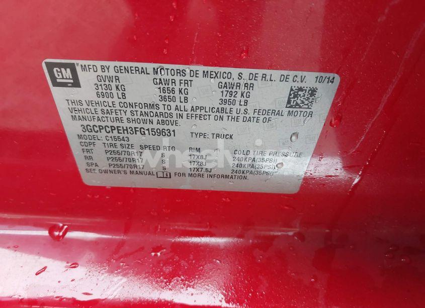 Photo 9 of 2015 Chevrolet Silverado 1500 LS (VIN 3GCPCPEH3FG159631)