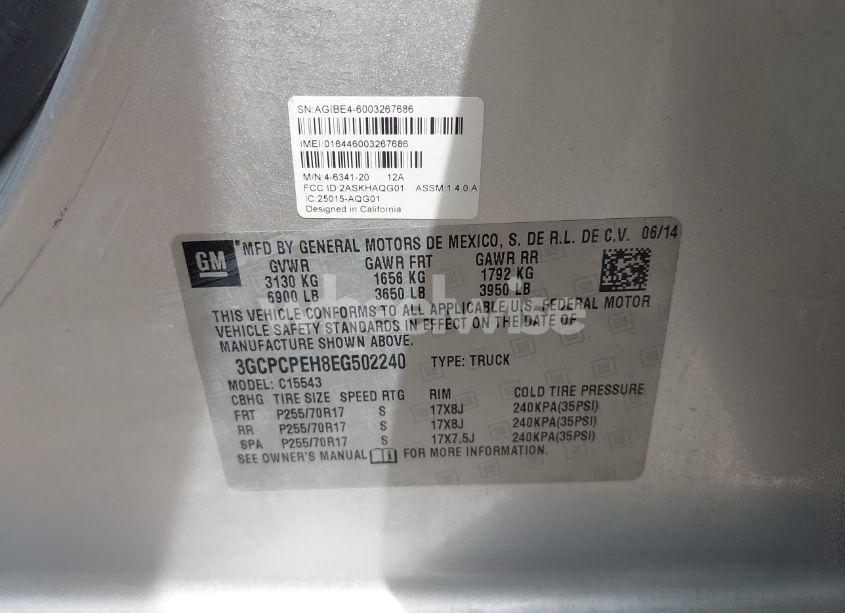 Photo 9 of 2014 Chevrolet Silverado 1500 WORK TRUCK 2WT (VIN 3GCPCPEH8EG502240)