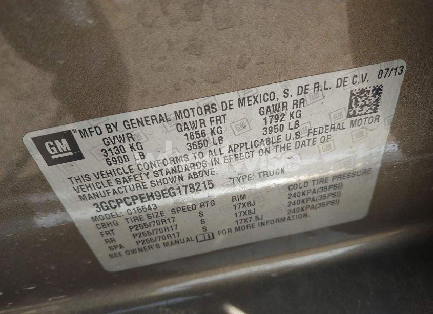 Photo 9 of 2014 Chevrolet Silverado 1500 WORK TRUCK 1WT (VIN 3GCPCPEH9EG178215)