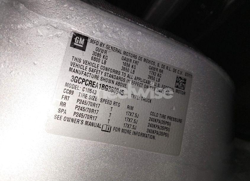 Photo 9 of 2011 Chevrolet Silverado 1500 LS (VIN 3GCPCREA1BG380945)