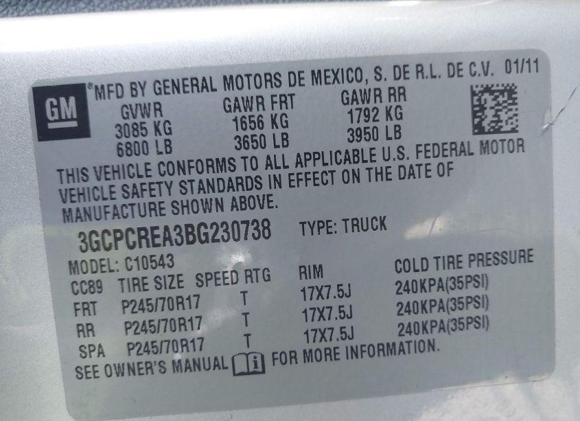 Photo 9 of 2011 Chevrolet Silverado 1500 LS (VIN 3GCPCREA3BG230738)