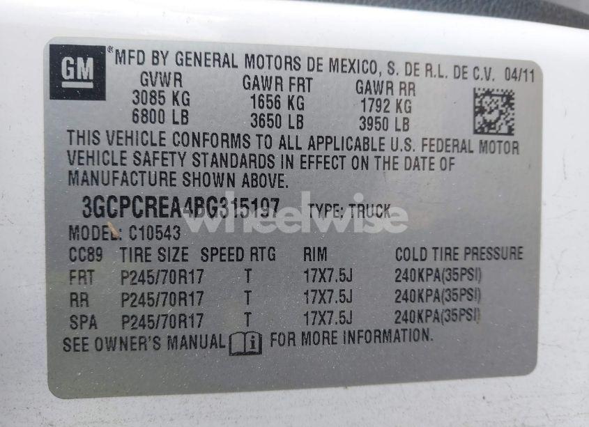 Photo 9 of 2011 Chevrolet Silverado 1500 LS (VIN 3GCPCREA4BG315197)