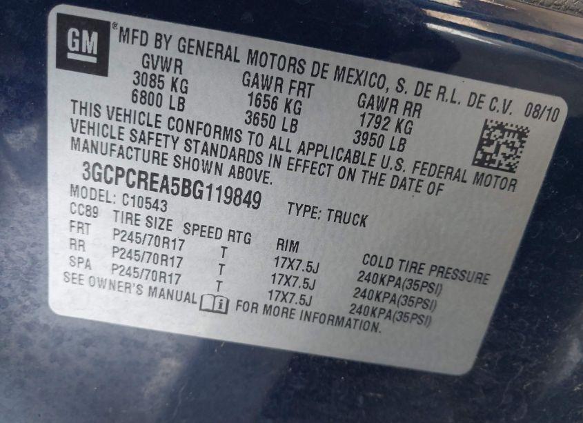 Photo 9 of 2011 Chevrolet Silverado 1500 LS (VIN 3GCPCREA5BG119849)
