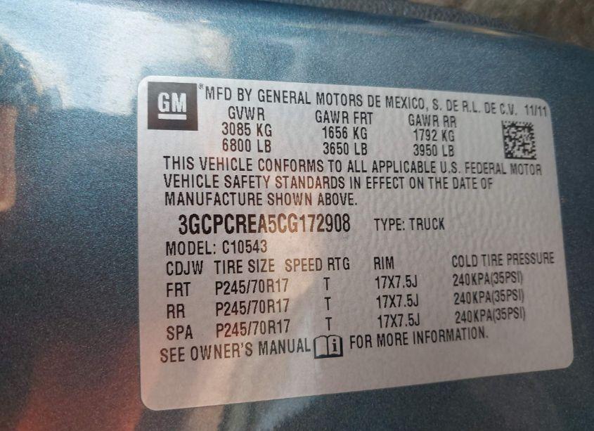 Photo 9 of 2012 Chevrolet Silverado 1500 LS (VIN 3GCPCREA5CG172908)