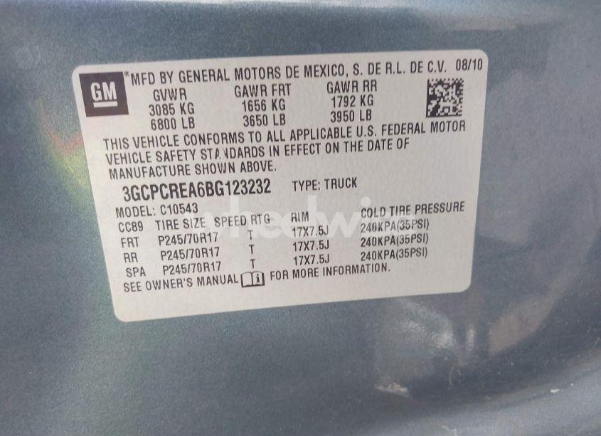 Photo 9 of 2011 Chevrolet Silverado 1500 LS (VIN 3GCPCREA6BG123232)