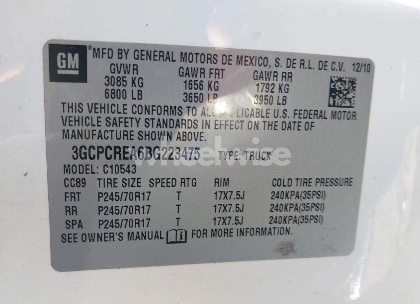 Photo 9 of 2011 Chevrolet Silverado 1500 LS (VIN 3GCPCREA6BG223475)