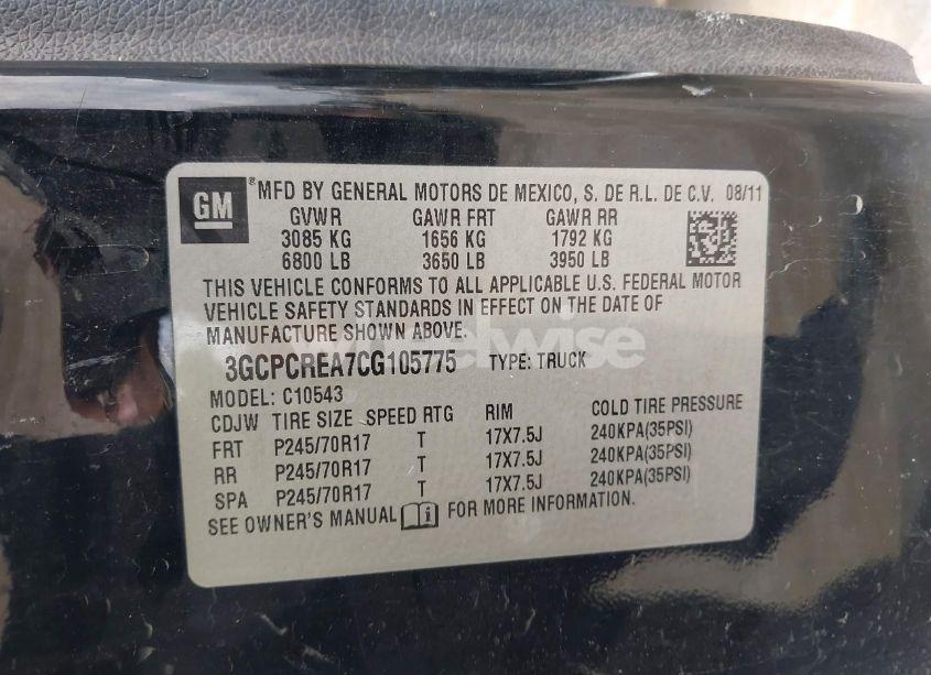 Photo 9 of 2012 Chevrolet Silverado 1500 LS (VIN 3GCPCREA7CG105775)