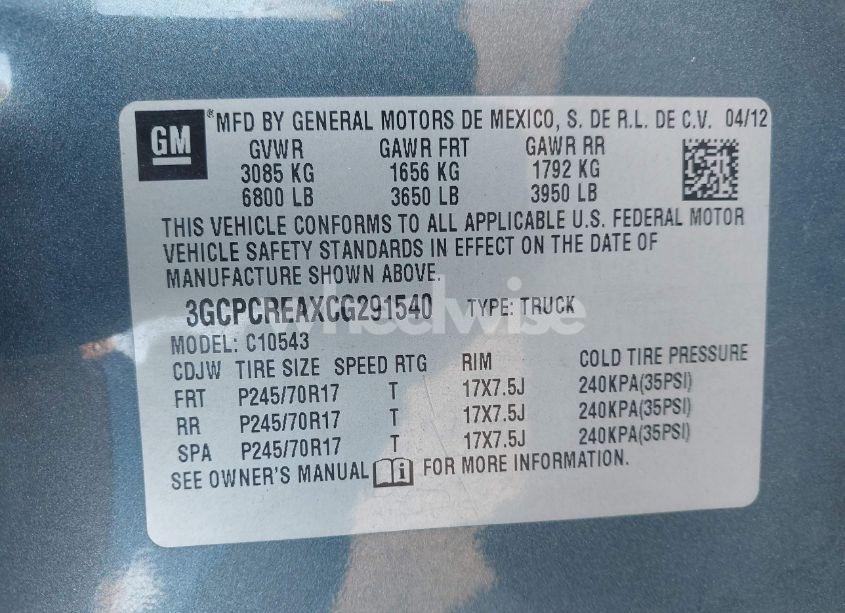 Photo 9 of 2012 Chevrolet Silverado 1500 LS (VIN 3GCPCREAXCG291540)