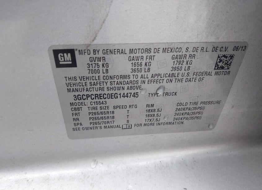 Photo 9 of 2014 Chevrolet Silverado 1500 2LT (VIN 3GCPCREC0EG144745)