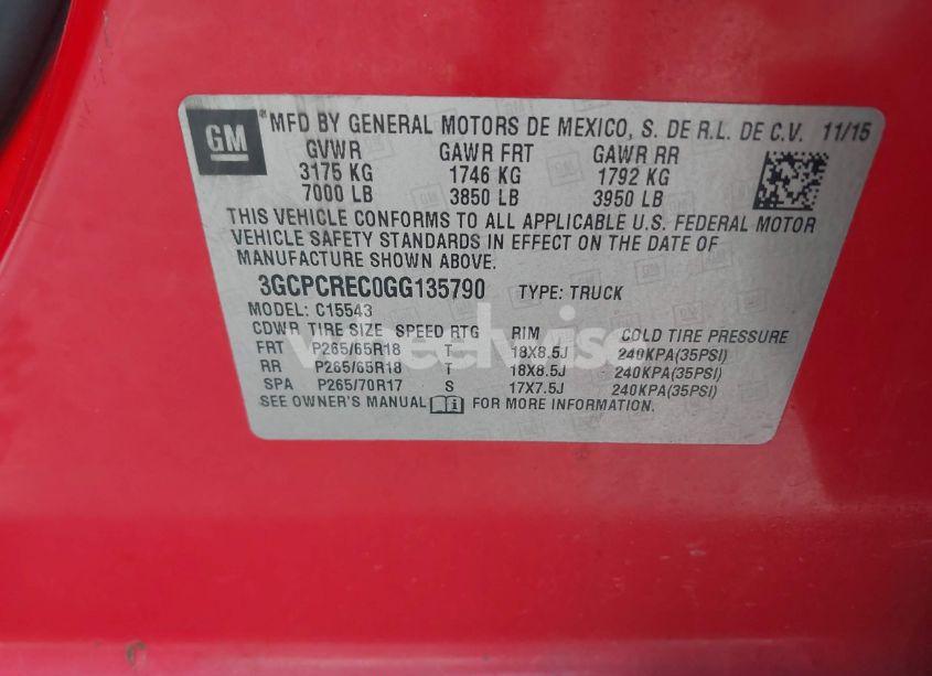 Photo 9 of 2016 Chevrolet Silverado 1500 1LT (VIN 3GCPCREC0GG135790)